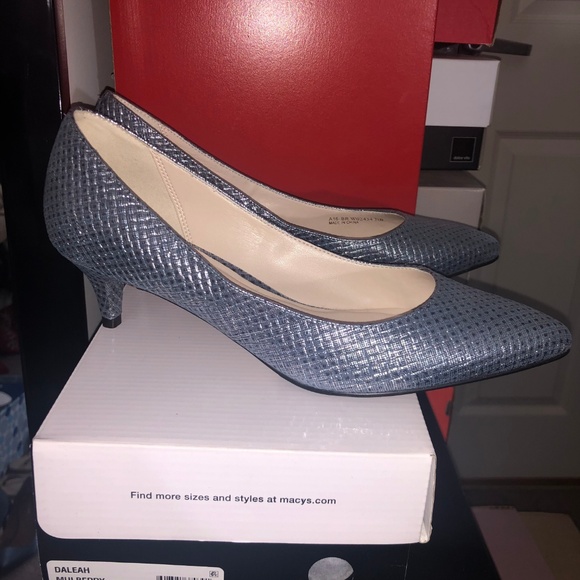 Cole Haan leather pump silver & blue - Picture 2 of 5